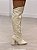 Bota Feminina Aline Off-White Salto bloco Alto - Imagem 1