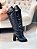 Bota Feminina Aline Preto Rugo Salto Bloco - Imagem 4