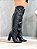 Bota Feminina Aline Preto Rugo Salto Bloco - Imagem 15