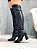 Bota Feminina Aline Preto Rugo Salto Bloco - Imagem 9