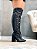 Bota Feminina Aline Preto Rugo Salto Bloco - Imagem 11