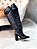 Bota Feminina Aline Preto Rugo Salto Bloco - Imagem 5