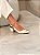 Slingback Valentina Branco em Couro legítimo Salto Baixo - Imagem 4