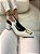 Slingback Valentina Branco em Couro legítimo Salto Baixo - Imagem 6
