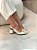 Slingback Valentina Branco em Couro legítimo Salto Baixo - Imagem 2