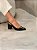 Slingback Valentina Preto em Couro legítimo Salto Baixo - Imagem 3