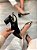 Slingback Valentina Preto em Couro legítimo Salto Baixo - Imagem 1