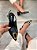 Slingback Valentina Preto em Couro legítimo Salto Baixo - Imagem 2