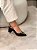 Slingback Valentina Preto em Couro legítimo Salto Baixo - Imagem 5