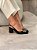Slingback Valentina Preto em Couro legítimo Salto Baixo - Imagem 4