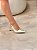 Slingback Valentina Branco em Couro legítimo Salto Alto - Imagem 2