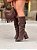 Bota Feminina Slouch Beatriz Marrom Camurça em Couro legitimo - Imagem 6