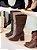 Bota Feminina Slouch Beatriz Marrom Camurça em Couro legitimo - Imagem 9