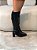Bota Feminina Giana Preta em Couro legítimo Cano Alto - Imagem 8