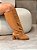 Bota Feminina Giana Caramelo em Couro legítimo Cano alto - Imagem 8