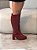 Bota Feminina Giana Vinho em Couro legítimo Cano alto - Imagem 9