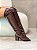 Bota Feminina Over Carina Marrom em Strech - Imagem 1