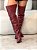 Bota Feminina Over Maya Vinho em Couro Legitimo - Imagem 9