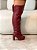 Bota Feminina Over Maya Vinho em Couro Legitimo - Imagem 5
