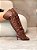 Bota Feminina Kandi Marrom Over em Couro legítimo - Imagem 7