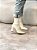 Bota Feminina Lore Off-White em meia Tricô - Imagem 1