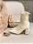 Bota Feminina Lore Off-White em meia Tricô - Imagem 3