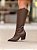 Bota Feminina Western Belize Marrom Cano Alto em Couro legítimo - Imagem 3
