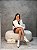 Bota Feminina Cátia Off-white em couro legítimo - Imagem 3