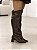 Bota Feminina Aline Over Marrom Salto Baixo - Imagem 10