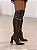 Bota Feminina Aline Marrom Salto Bloco Alto - Imagem 5