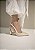 Slingback Feminino Alana Off-white em Couro legítimo com Salto cromado - Imagem 1
