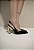 Slingback Feminino Alana Preto em Couro legítimo com Salto cromado - Imagem 1