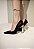 Scarpin Feminino Alana Preto em Couro legítimo com Salto cromado - Imagem 1