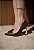 Scarpin Feminino Alana Marrom em Couro legítimo com Salto cromado - Imagem 1