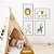 Kit Quadros: Safari Preto e Branco (Leão, Girafa, Zebra e Elefante) - Imagem 1