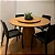 Mesa de Jantar 110cm base cone amadeirada e prato giratório - Imagem 4