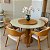 Mesa de Jantar 110cm base cone amadeirada e prato giratório - Imagem 2