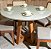 Mesa de jantar Redonda laqueada com vidro Base X 110cm - Imagem 4