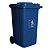 Coletora plastica 240l c/rodas (mod. europeu) azul - Nobre - Imagem 1