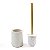 ESCOVA SANITARIA COM SUPORTE DE CERAMICA BRANCO  OIKOS - Imagem 1