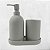 KIT 3 PCS BANHEIRO DE CERAMICA LUNAR OIKOS CINZA CLARO - Imagem 3