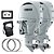 Parelha Motor de Popa Yamaha 200 HP QET2X Branco - 4 Tempos -  Rabeta 25 pol. Comando Top Duplo Mecânico - Preço para CNPJ ou Produtor Rural - Imagem 1