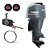 Motor de popa Yamaha 200 HP 4 Tempos BETX 25 POL. Cinza Elétrico com Comando e Power Trim - Preço especial Produtor Rural e PJ - Imagem 1