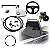 Kit lancha para Anmax 30 HP 2T e barco de 5/6 metros - Painel de polietileno com base + direção completo + para-brisa - Imagem 1