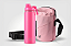 Kit garrafa térmica inox Facy 660ml Pink e bolsa Shoulder Bottle rosa - Imagem 1