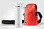 Kit garrafa térmica inox Facy 660ml white e bolsa Shoulder Bottle laranja - Imagem 1