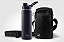 Kit garrafa térmica inox Facy 660ml black e bolsa Shoulder Bottle preta - Imagem 1