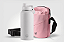 Kit garrafa térmica inox Facy 960ml white e bolsa Shoulder Bottle rosa - Imagem 1