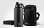 Kit garrafa térmica inox Facy 960ml black e bolsa Shoulder Bottle preta - Imagem 1