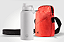 Kit garrafa térmica inox Facy 960ml white e bolsa Shoulder Bottle laranja - Imagem 1